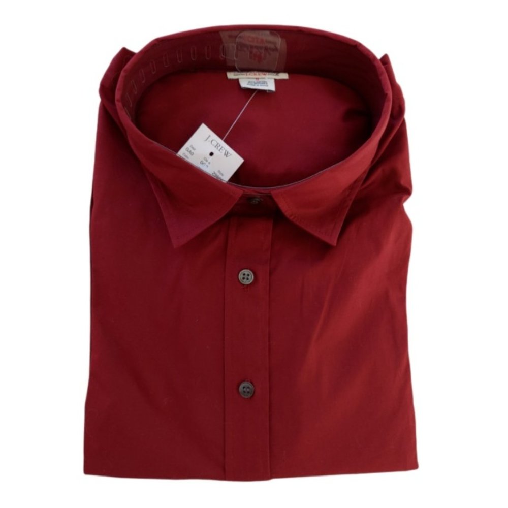 NWT J. CREW Haberdashery Men's Burgundy Button Front Shirt Size Small